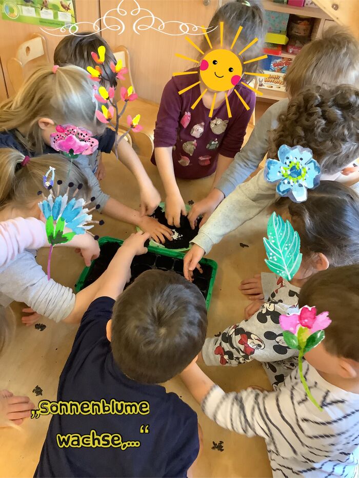 Aussaat im AWO Kindergarten "Saalespatzen" in Hirschberg